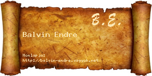 Balvin Endre névjegykártya