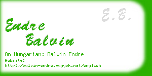 endre balvin business card